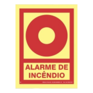 Placa E02 - Alarme de incÃÂªndio 15x20cm