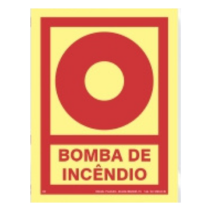 Placa E03 - Bomba de incÃÂªndio 15x20cm