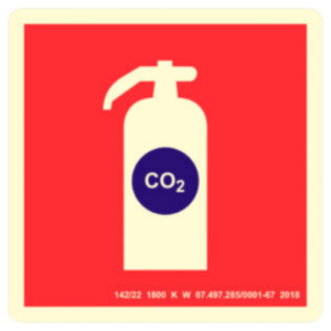 Placa E05 - Extintor CO2 30x30cm