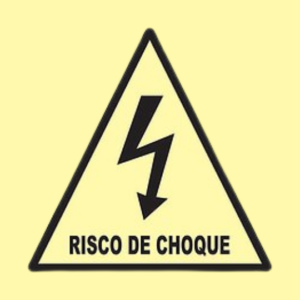 Placa A05 - Risco de Choque ElÃÂ©trico 15x20cm