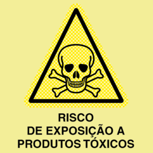 Placas A07 - Risco de ExposiÃÂ§ÃÂ£o Produtos Toxicos 30x30cm