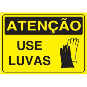 Placa Use Luvas 23,5x32,5cm