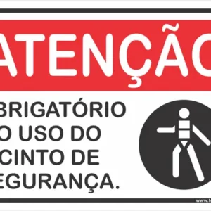Placa Use Cinto de SeguranÃÂ§a 25x16cm