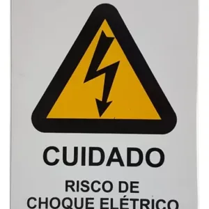 Placa A05 - Risco de Choque Eletrico 15x30cm