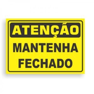 Placa Favor Manter Fechado 10x8cm