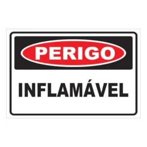 Placa perigo inflamÃÂ¡vel 35x25cm
