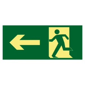 Placa Suspensa Dupla Face Seta para Esquerda 20x40cm