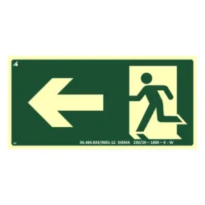 Placa S02 - Seta para esquerda 12x24cm