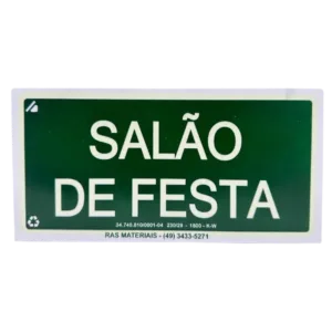 Placa S17 - SalÃÂ£o de Festa 12x24cm